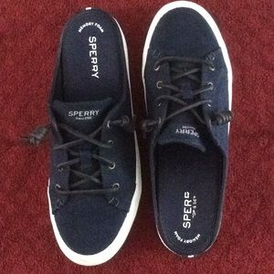 Sperry Mule Slide On Sneakers with Leather Laces